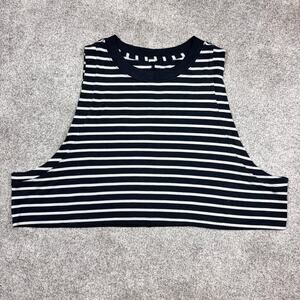 Lululemon All Yours Crop Tank Yachtie Stripe Black Chrome